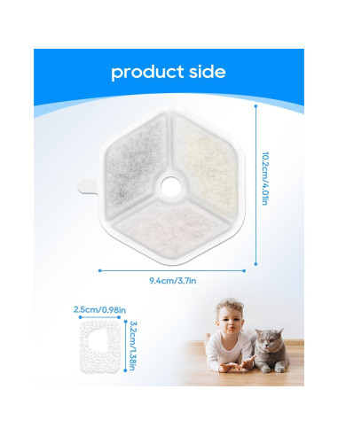 Filtro de agua para gatos Cunina 8+8 pack compatible Smartoo