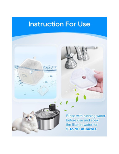 Filtro de agua para gatos Cunina 8+8 pack compatible Smartoo