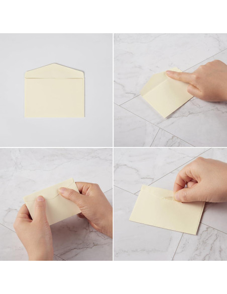 120 Sobres Pequeños Kraft Autoadhesivos Homtable Color Crema