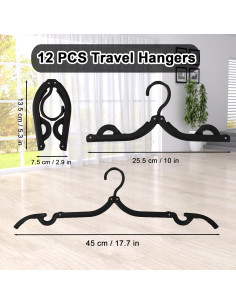 12 Perchas de Viaje Plegables Antideslizantes Exinddea 2