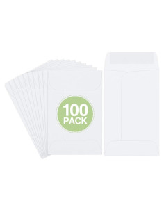 Sobres para Monedas Eupako 100 PCS 5.7x8.9 cm Gummed Kraft