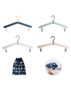 Perchas de Viaje Plegables 3GO 4 Pcs Livianas con Bolsa