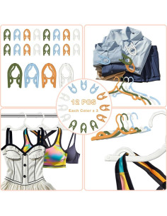 12 Perchas Plegables de Viaje YJMYGS Colorido - Ultra Ligero 2