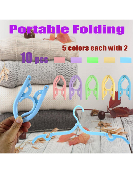 10 Perchas Plegables CADEVED - Viaje, Ahorra Espacio, Antideslizantes