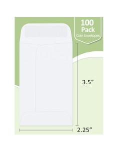 Sobres para Monedas Eupako 100 PCS 5.7x8.9 cm Gummed Kraft 2