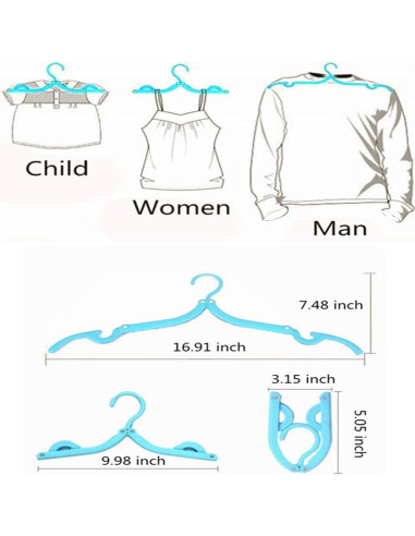 10 Perchas Plegables CADEVED - Viaje, Ahorra Espacio, Antideslizantes