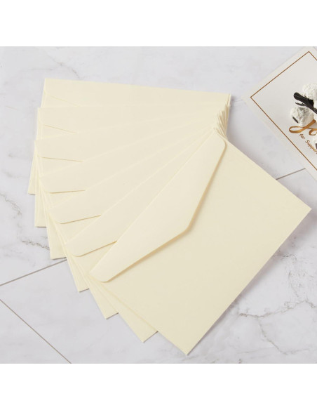 120 Sobres Pequeños Kraft Autoadhesivos Homtable Color Crema