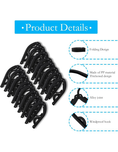 40 Perchas Plegables de Viaje Dyrfolm Antideslizantes Negras