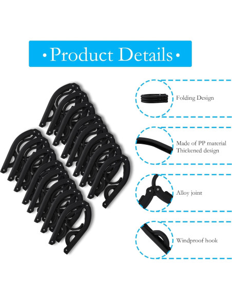 40 Perchas Plegables de Viaje Dyrfolm Antideslizantes Negras