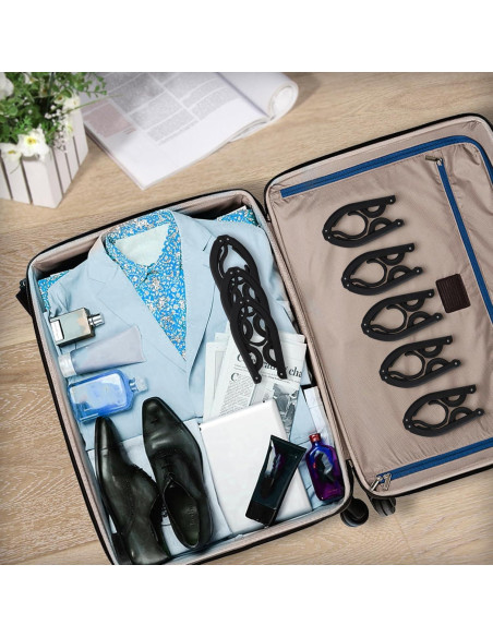 40 Perchas Plegables de Viaje Dyrfolm Antideslizantes Negras