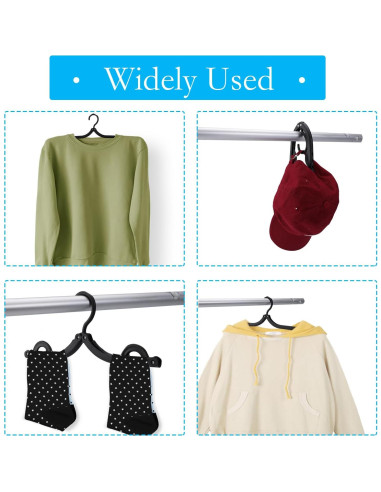 40 Perchas Plegables de Viaje Dyrfolm Antideslizantes Negras