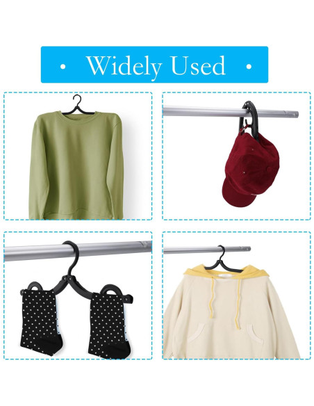 40 Perchas Plegables de Viaje Dyrfolm Antideslizantes Negras