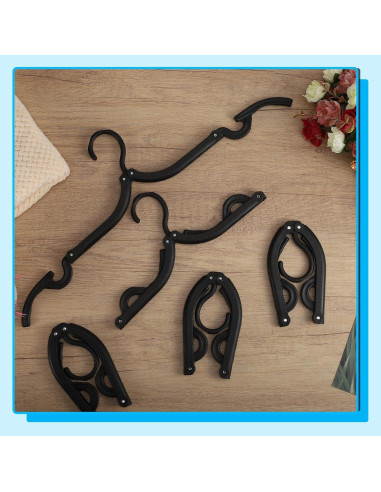 40 Perchas Plegables de Viaje Dyrfolm Antideslizantes Negras