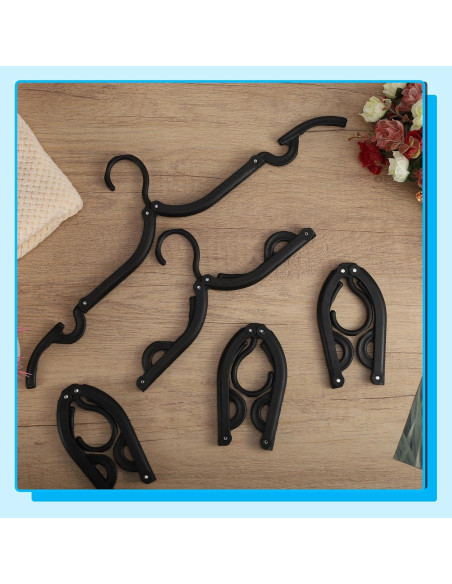 40 Perchas Plegables de Viaje Dyrfolm Antideslizantes Negras