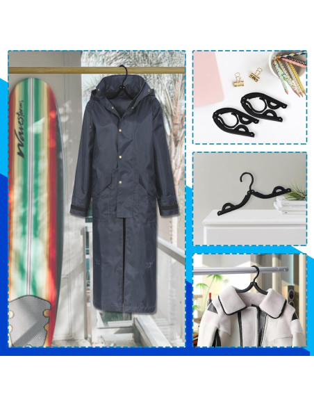 40 Perchas Plegables de Viaje Dyrfolm Antideslizantes Negras