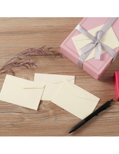 120 Sobres Pequeños Kraft Autoadhesivos Homtable Color Crema