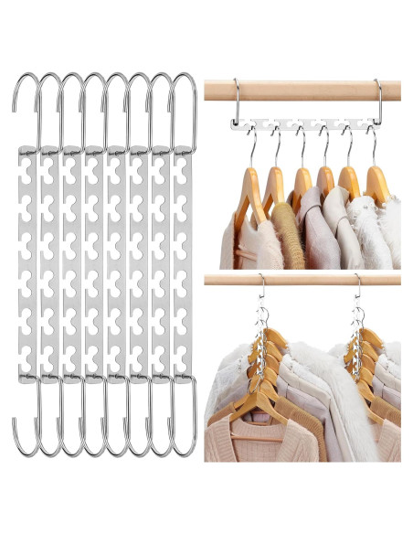 Perchas Ahorra Espacio HOUSE DAY - Paquete de 12, Metal Resistente