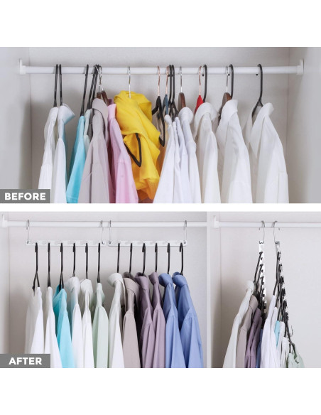 Perchas Ahorra Espacio HOUSE DAY - Paquete de 12, Metal Resistente