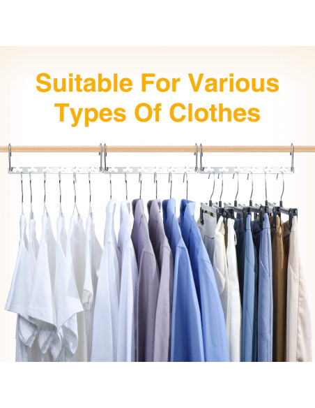 Perchas Ahorra Espacio HOUSE DAY - Paquete de 12, Metal Resistente