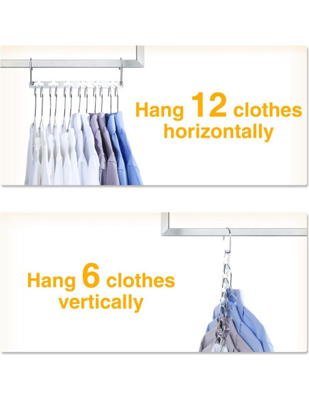 Perchas Ahorra Espacio HOUSE DAY - Paquete de 12, Metal Resistente