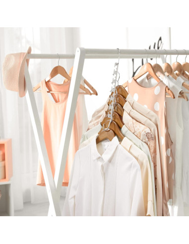 Perchas Ahorra Espacio HOUSE DAY - Paquete de 12, Metal Resistente