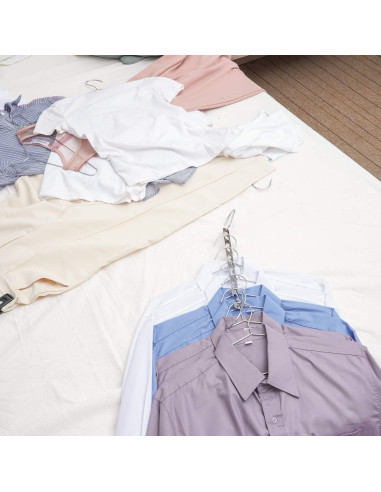 Perchas Ahorra Espacio HOUSE DAY - Paquete de 12, Metal Resistente