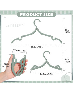 12 Perchas Plegables de Viaje Teenyyou Antideslizantes 2