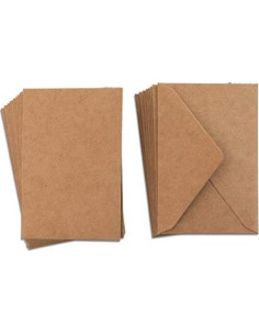 Mini Sobres Kraft Marrón Purple Q Crafts - 60 Unidades 10.16x6.86cm 2