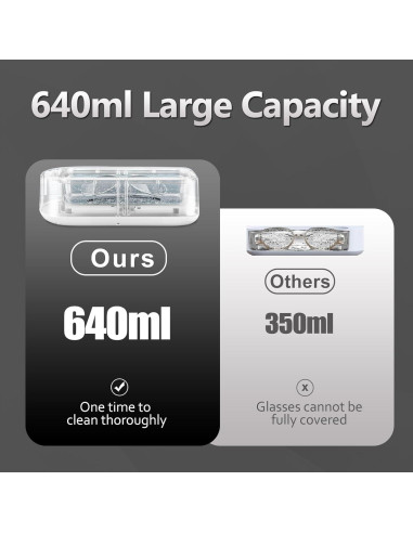 Limpiador Ultrasónico de Joyas Qenbx 640ml 48kHz 2 Modos