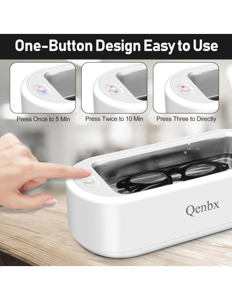 Limpiador Ultrasónico de Joyas Qenbx 640ml 48kHz 2 Modos