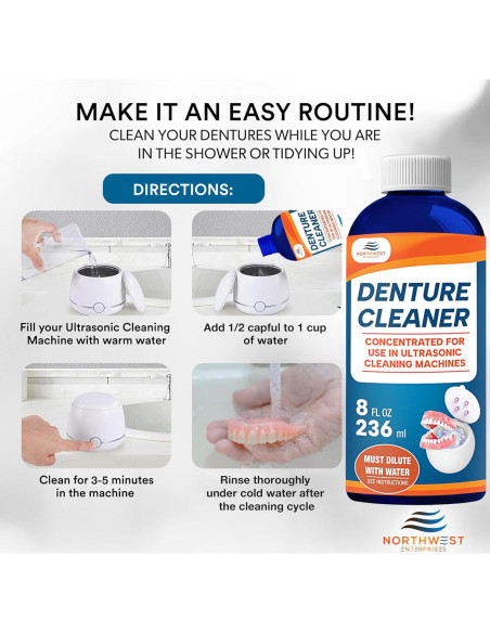Limpiador Ultrasónico de Dentaduras Northwest 473ml - Fórmula Multi-Enzimática