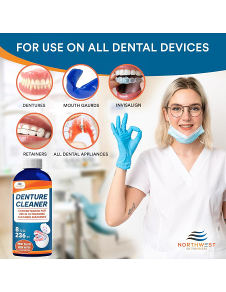 Limpiador Ultrasónico de Dentaduras Northwest 473ml - Fórmula Multi-Enzimática