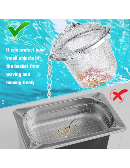 6 Cestas de Limpieza Ultrasónica Acero Inoxidable Potchen