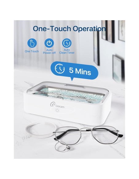 Limpiador Ultrasónico Loocam 600ml con Solución 120ml