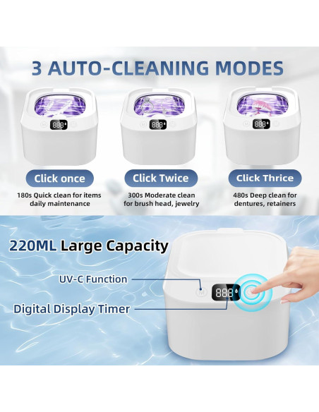 Limpiador Ultrasónico de Joyería y Dentaduras Sugar Swan 220ML Limpiador Ultrasónico de Joyería y Dentaduras Sugar Swan 220ML