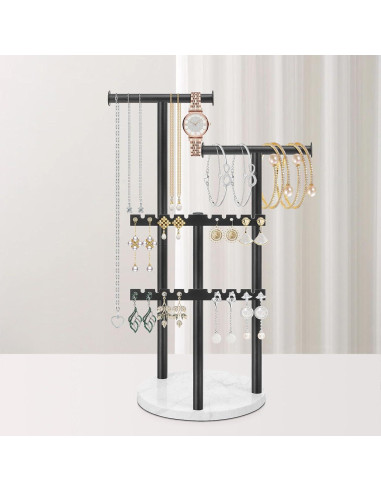 Soporte Organizador de Joyería Jeasor 33.99 cm Negro Metal