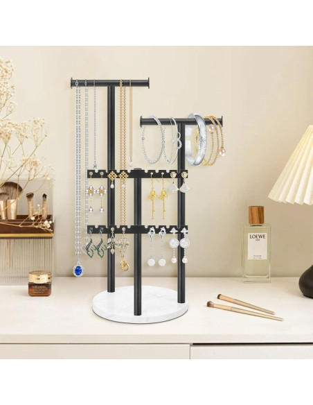 Soporte Organizador de Joyería Jeasor 33.99 cm Negro Metal Soporte Organizador de Joyería Jeasor 33.99 cm Negro Metal