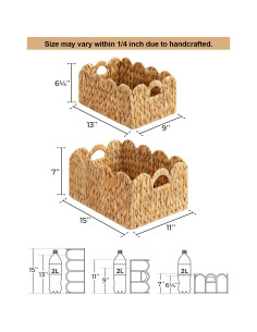 Cesta de Mimbre StorageWorks 2 Piezas 38x28x18 cm Natural 2