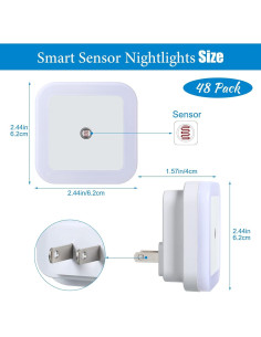 48 Luces Nocturnas LED Tuanse con Sensor Inteligente Blancas 2