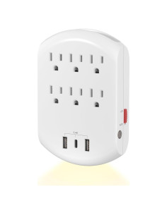 Extensor de Enchufe BN-LINK 6 Salidas y 3 USB Luz Nocturna