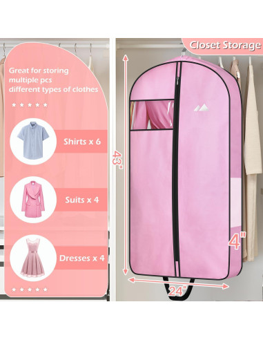 Bolsa de Ropa Colgante MISSLO Rosa 43" Impermeable Oxford