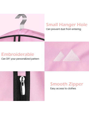 Bolsa de Ropa Colgante MISSLO Rosa 43" Impermeable Oxford