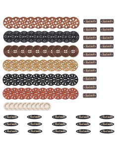 100 Botones de Madera Mandala Crafts 25mm para Manualidades 2