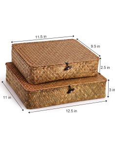 Cestas de Almacenamiento Elsjoy 2 Piezas de Hierba Marina 2