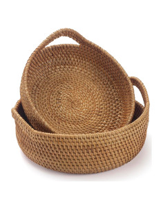 Cesta de Almacenamiento de Ratán XIMISISE Juego de 2