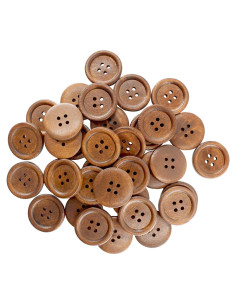 Botones de Madera Natural pson 25mm 60pcs Marrón Redondos