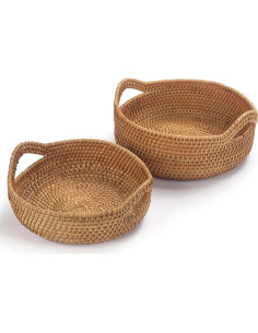 Cesta de Almacenamiento de Ratán XIMISISE Juego de 2 2