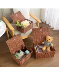 Juego de 3 Cestas de Almacenamiento Homepeaz - Natural 2