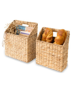 Cestas de Almacenamiento Colgantes KOLWOVEN - Juego de 2 - Juncos de Agua