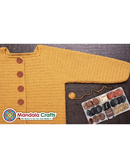 100 Botones de Madera Mandala Crafts 25mm para Manualidades